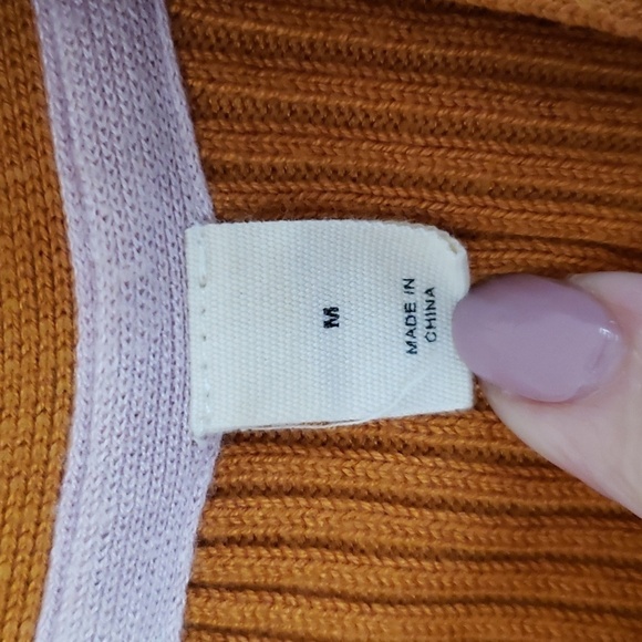 Moth Anthropologie mustard yellow button down ribbed sweater midi maxi dress Med - Picture 7 of 12